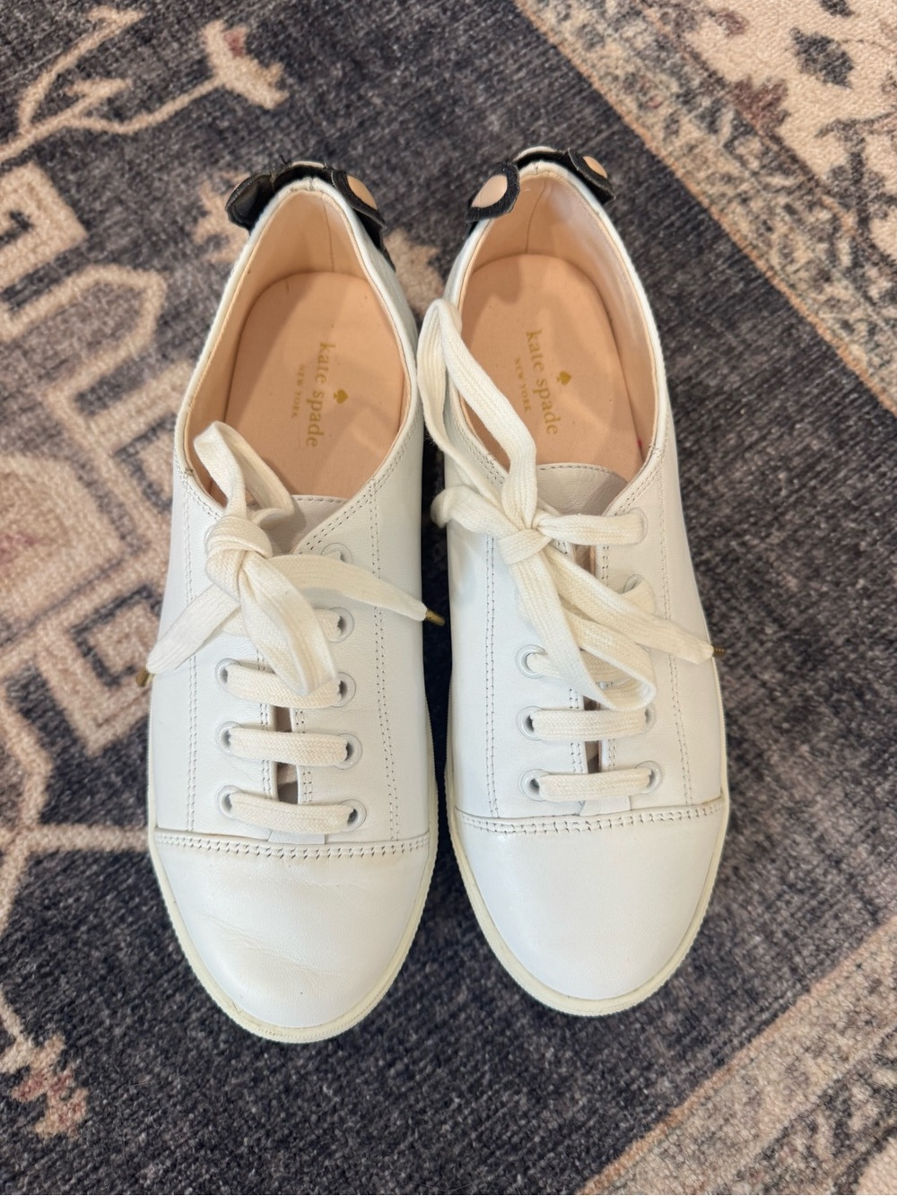 kate spade Lucie French bulldog leather sneakers